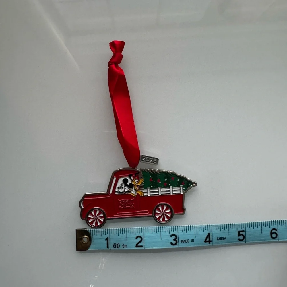Disney Red and Green Holiday Truck Ornament